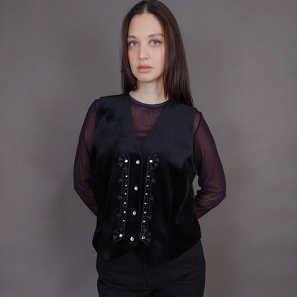 VIN-OUTW-32914  Vintage γιλέκο βελουτέ boho style M