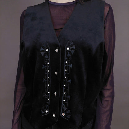 VIN-OUTW-32914  Vintage γιλέκο βελουτέ boho style M