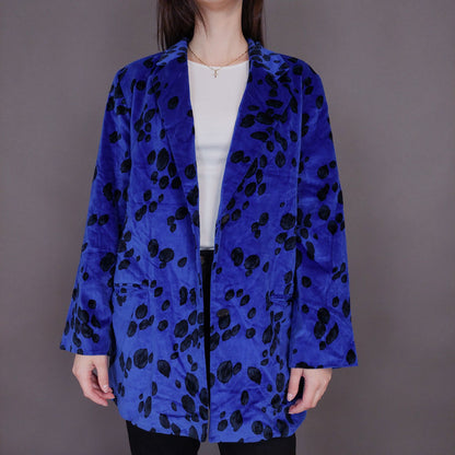 VIN-OUTW-32897 Vintage σακάκι βελουτέ ηλεκτρίκ Μ-L