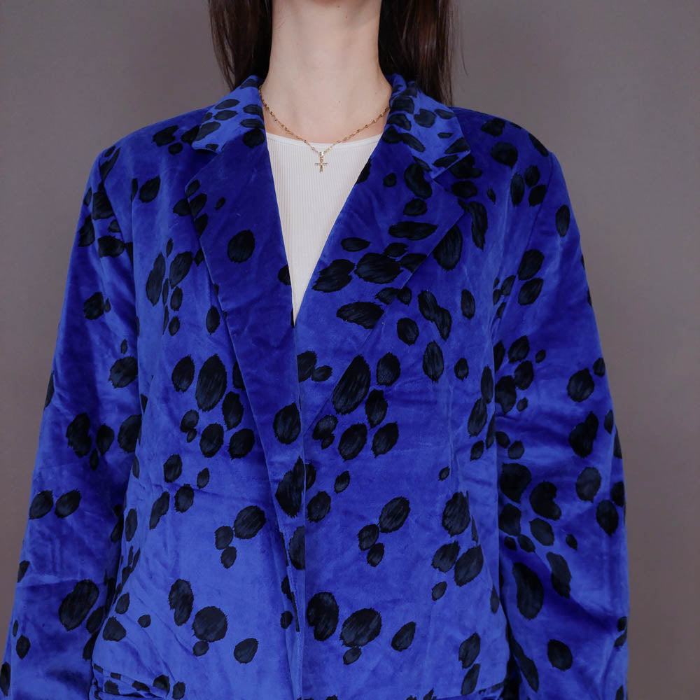 VIN-OUTW-32897 Vintage σακάκι βελουτέ ηλεκτρίκ Μ-L