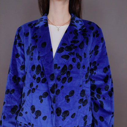 VIN-OUTW-32897 Vintage σακάκι βελουτέ ηλεκτρίκ Μ-L