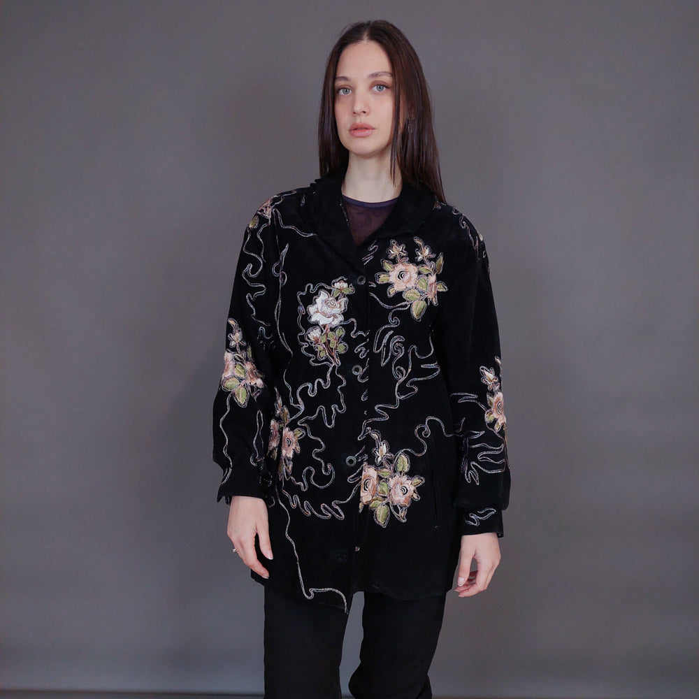 VIN-OUTW-32921 Vintage δερμάτινο σουέντ jacket S-M