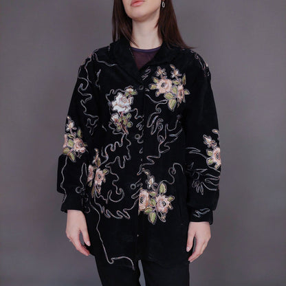 VIN-OUTW-32921 Vintage δερμάτινο σουέντ jacket S-M