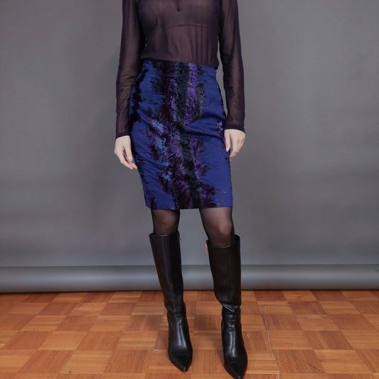 VIN-SKI-32927 Vintage βελουτέ φούστα S-M