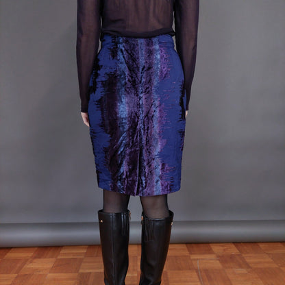 VIN-SKI-32927 Vintage βελουτέ φούστα S-M