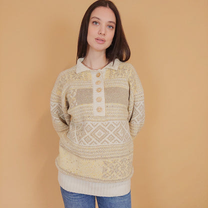 VIN-KNIT-29867 Vintage μπλούζα μάλλινη M-L