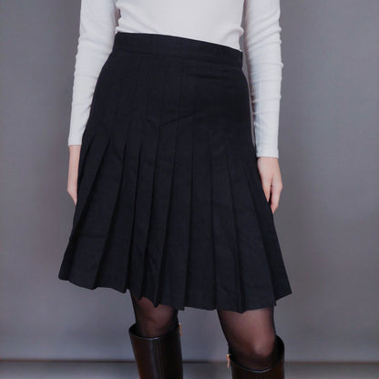 VIN-SKI-32967 Vintage φούστα πλισέ μαύρη S