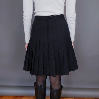VIN-SKI-32967 Vintage φούστα πλισέ μαύρη S