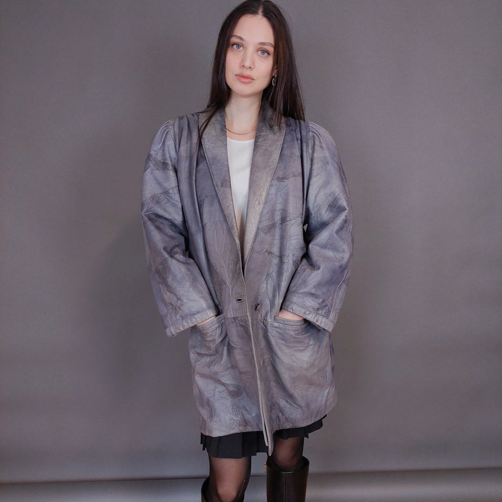 VIN-OUTW-32924 Vintage δερμάτινο jacket M-L