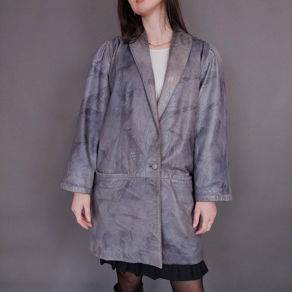 VIN-OUTW-32924 Vintage δερμάτινο jacket M-L