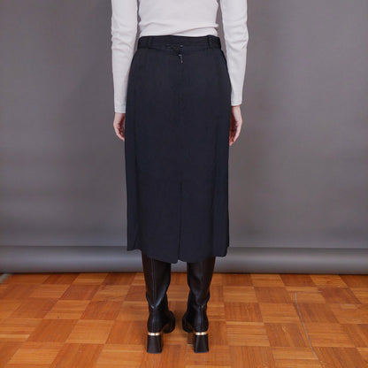 VIN-SKI-32966 Vintage φούστα μαύρη με ζώνη M