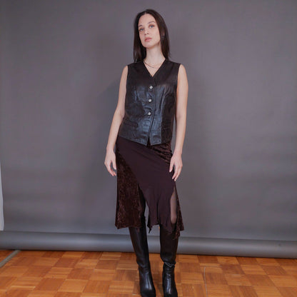 VIN-OUTW-32961 Vintage γιλέκο γυναικείο δερμάτινο Μ