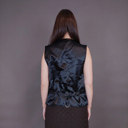 VIN-OUTW-32947 Vintage γιλέκο γυναικείο δερμάτινο σουέντ Μ