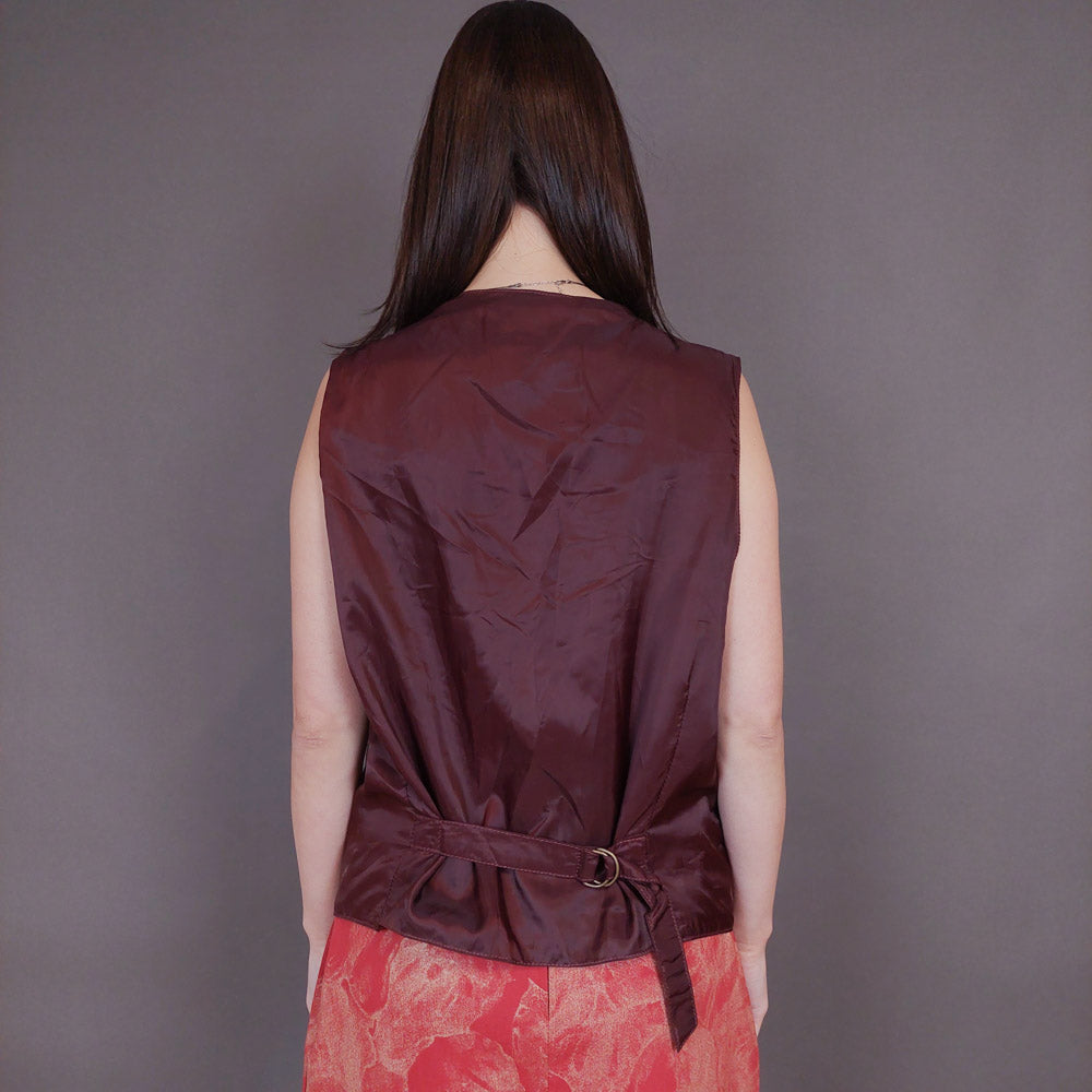 VIN-OUTW-32946 Vintage γιλέκο γυναικείο δερμάτινο σουέντ L