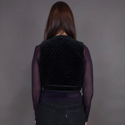 VIN-OUTW-32910 Vintage γιλέκο βελουτέ boho style XS