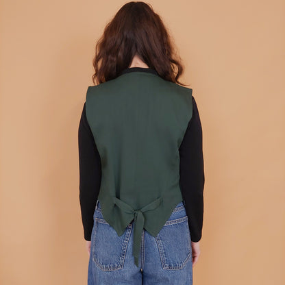 VIN-OUTW-34532 Vintage υφασμάτινο φλοράλ γιλέκο L