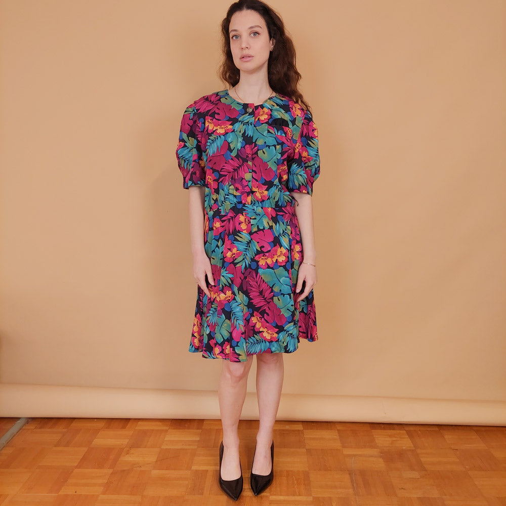 VIN-DR-34572 Vintage φόρεμα floral M