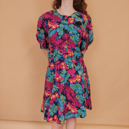 VIN-DR-34572 Vintage φόρεμα floral M