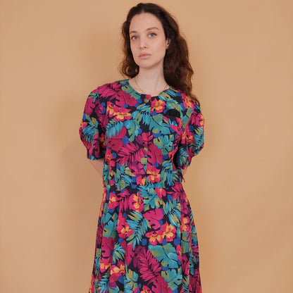 VIN-DR-34572 Vintage φόρεμα floral M
