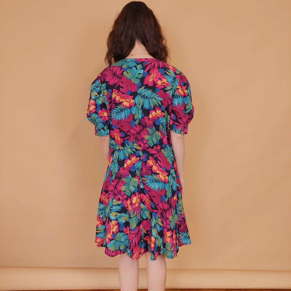 VIN-DR-34572 Vintage φόρεμα floral M