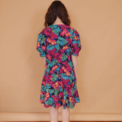 VIN-DR-34572 Vintage φόρεμα floral M