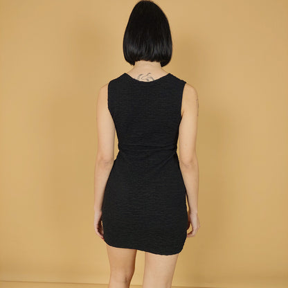 VIN-DR-25873 Vintage φόρεμα μαύρο S-M