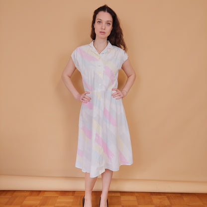 VIN-DR-34495 Vintage φόρεμα εμπριμέ M-L