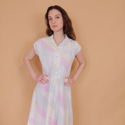 VIN-DR-34495 Vintage φόρεμα εμπριμέ M-L
