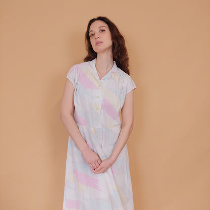 VIN-DR-34495 Vintage φόρεμα εμπριμέ M-L