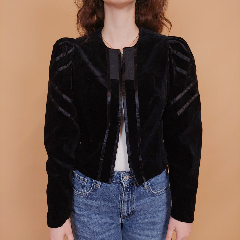 VIN-OUTW-34539 Vintage velvet σακάκι S