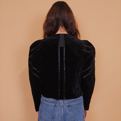 VIN-OUTW-34539 Vintage velvet σακάκι S