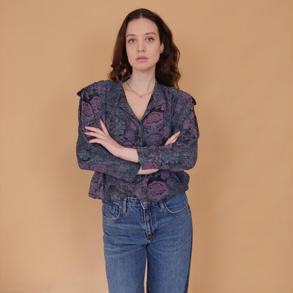 VIN-BLO-34514 Vintage πουκάμισο floral L