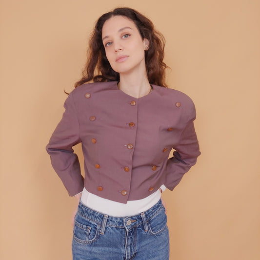 VIN-OUTW-34553 Vintage λεπτό σακάκι βαμβακερό S