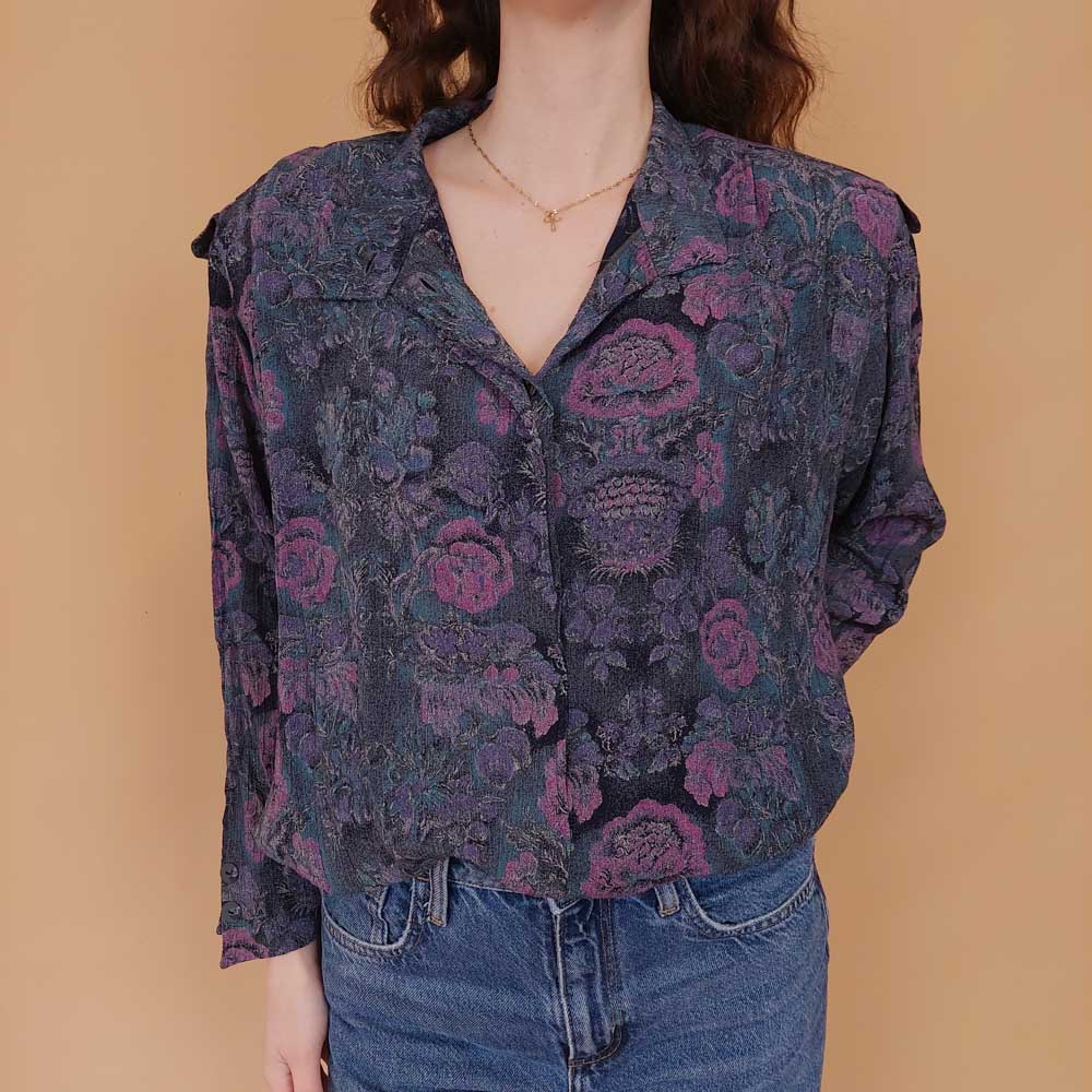 VIN-BLO-34514 Vintage πουκάμισο floral L