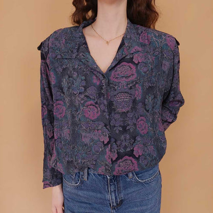 VIN-BLO-34514 Vintage πουκάμισο floral L