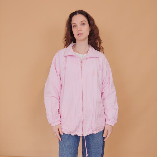 VIN-OUTW-34557 Vintage λεπτό μπουφάν ροζ M-L