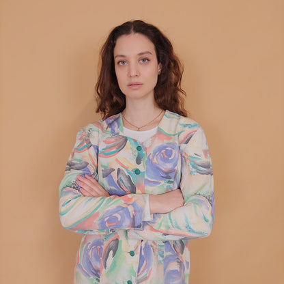 VIN-OUTW-34567 Vintage λεπτό πανωφόρι λινό M