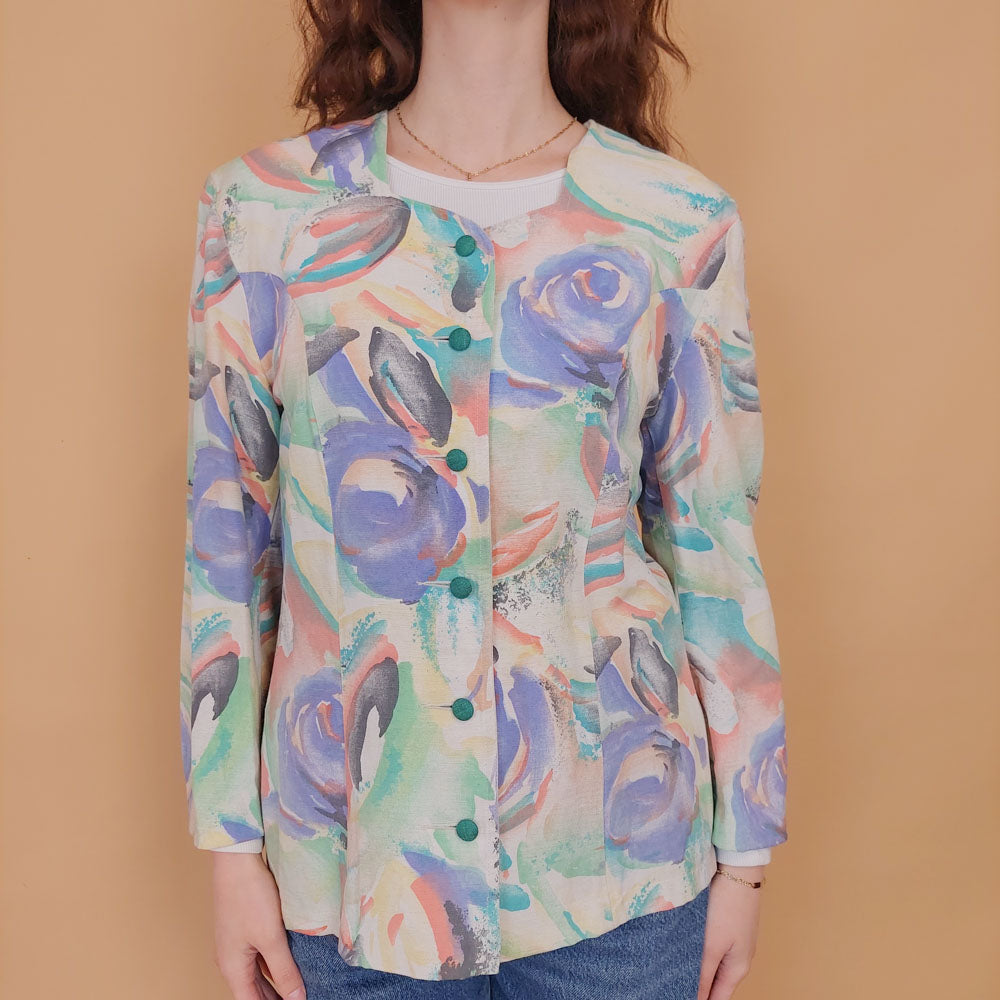 VIN-OUTW-34567 Vintage λεπτό πανωφόρι λινό M