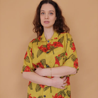 VIN-BLO-34530 Vintage πουκάμισο floral M