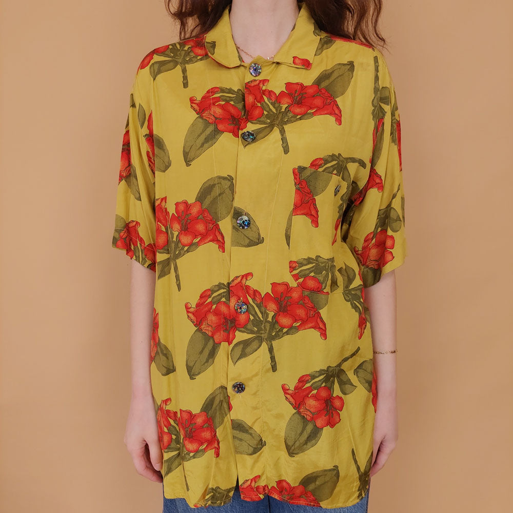 VIN-BLO-34530 Vintage πουκάμισο floral M