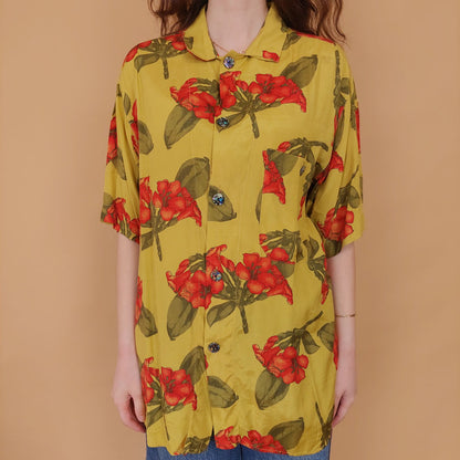 VIN-BLO-34530 Vintage πουκάμισο floral M