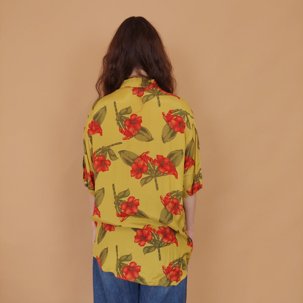 VIN-BLO-34530 Vintage πουκάμισο floral M