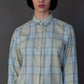 VIN-BLO-20719 Vintage πουκάμισο καρό γαλάζιο S-M