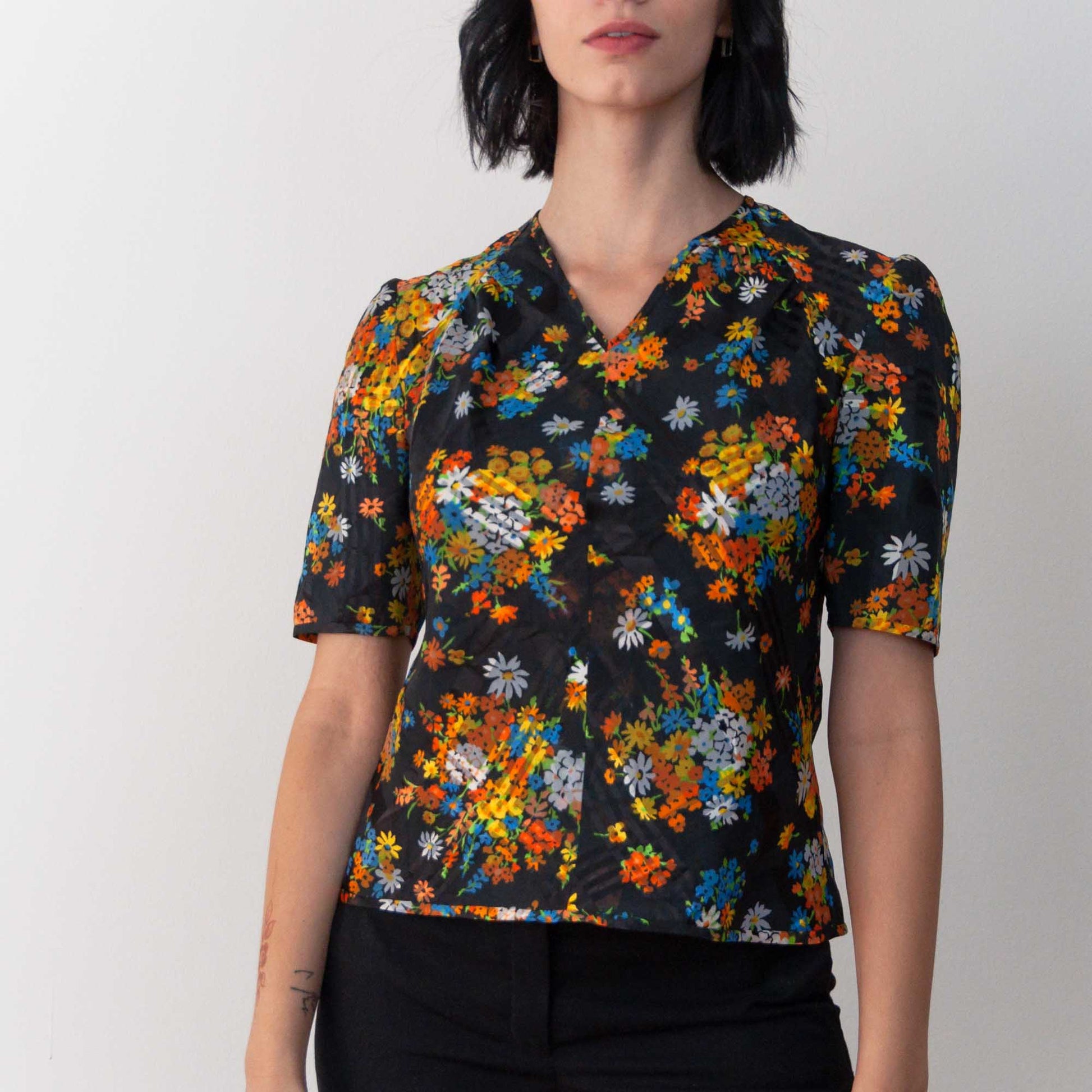 VIN-BLO-18363 Vintage πουκάμισο floral Μ
