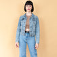VIN-OUTW-22232 Vintage denim τζάκετ United Colors of Benetton XS
