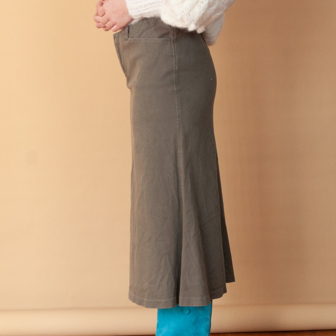 VIN-SKI-21718 Vintage φούστα χακί Ralph Lauren L