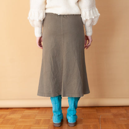 VIN-SKI-21718 Vintage φούστα χακί Ralph Lauren L