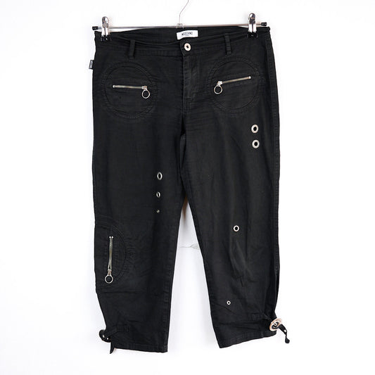 VIN-TR-10765 Vintage παντελόνι capri μαύρο Moschino Jeans unisex M-L