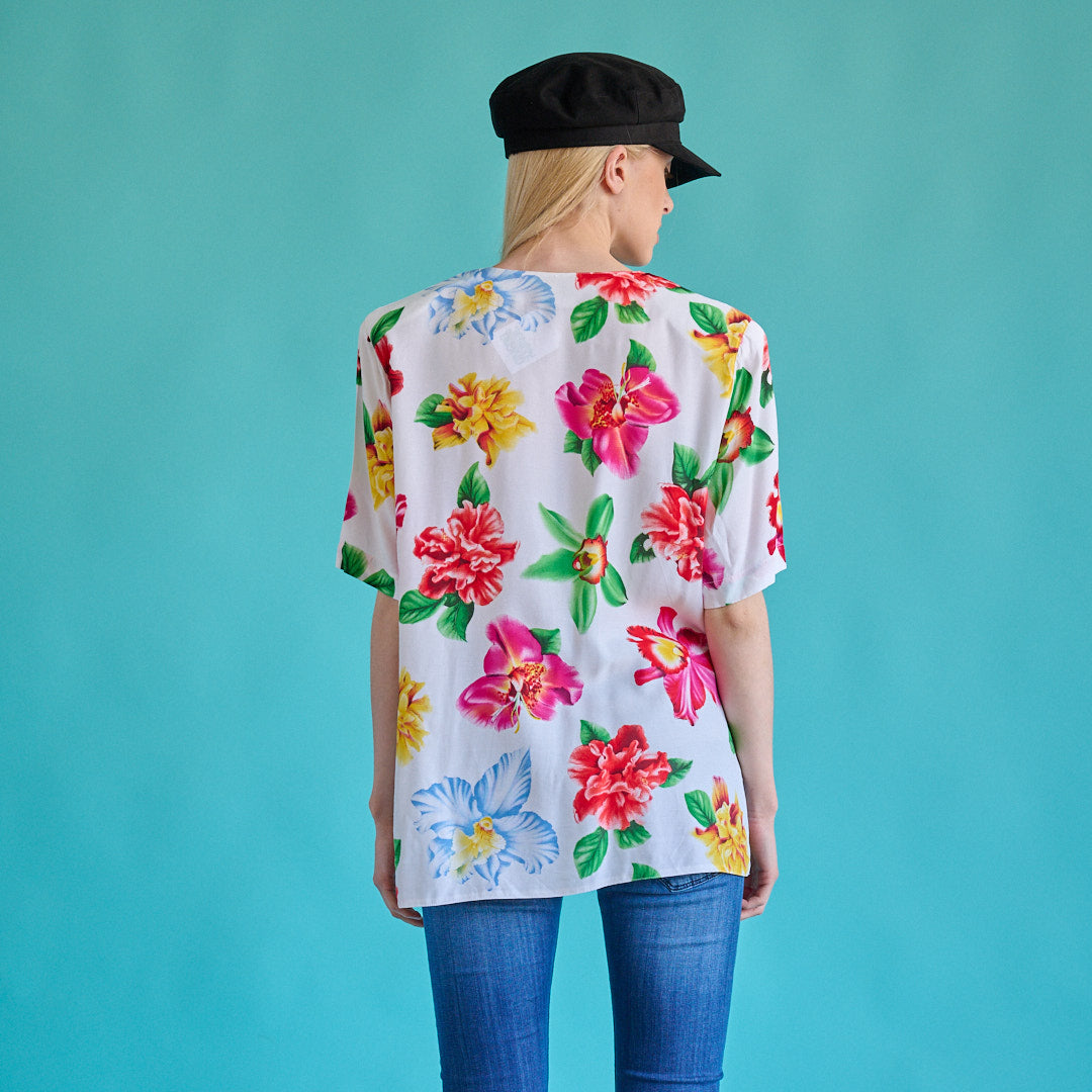 VIN-BLO-15489 Vintage πουκάμισο floral print XL