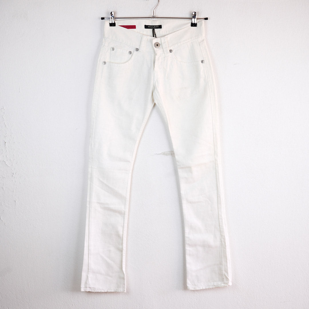 VIN-TR-10822 Vintage παντελόνι denim λευκό Guess Jeans M